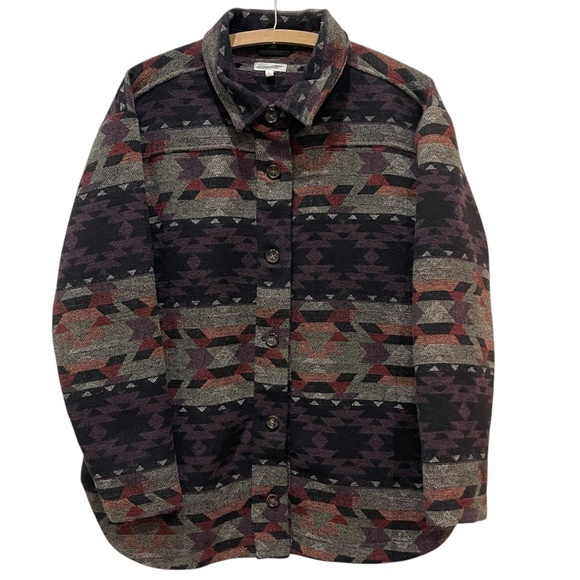 Maurices Southwestern Aztec Tribal Print Jacket Shacket Large Coat Earthy Colors - Picture 1 of 8
